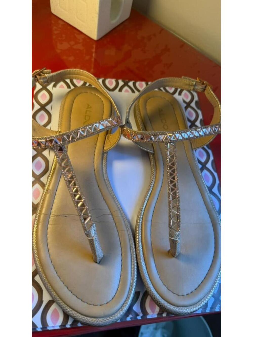 SIZE 8 ALDO Women’s Sandals rose gold summer shoes